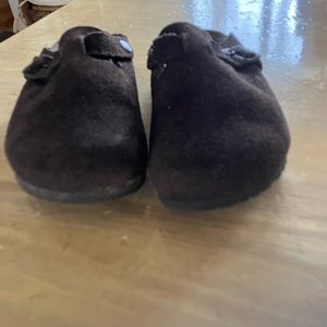 Brown suede classic Boston Birkenstock.